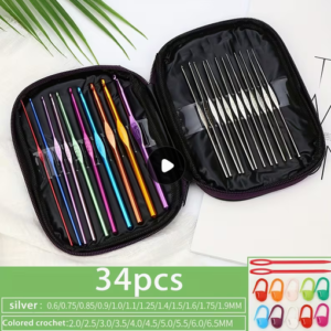 Juego de agujas de ganchillo con agujas de aluminio