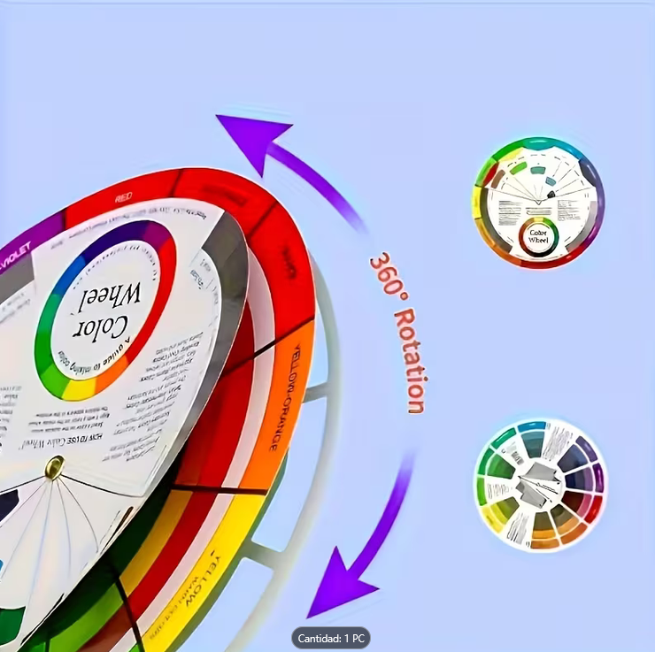 Rueda de Colores para Artistas - Guía Giratoria de Doble Cara con Espectro Básico - Imagen 3