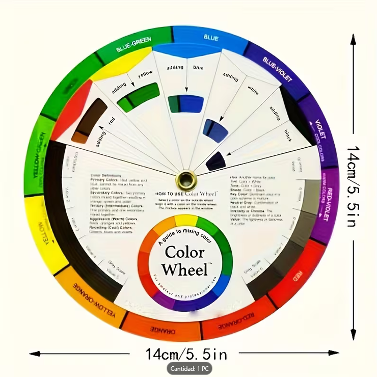 Rueda de Colores para Artistas - Guía Giratoria de Doble Cara con Espectro Básico - Imagen 7